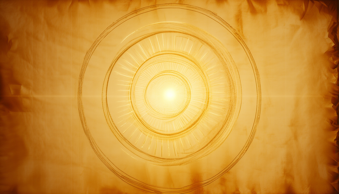 A radiant golden spiral unfurling from a point of light