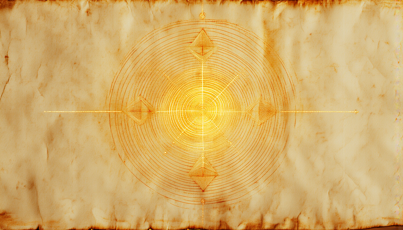 A concentric golden diagram of nested arcs